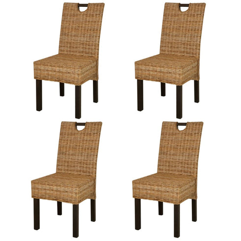 Swen Studio -  Dining Chair 4 pcs Kubu Rattan Mango Wood